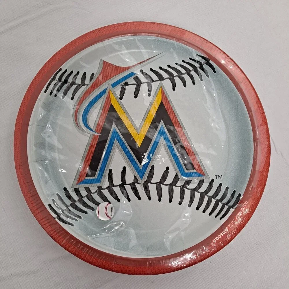 MLB Miami Marlins Paper Party Plates 9 In 18 Count